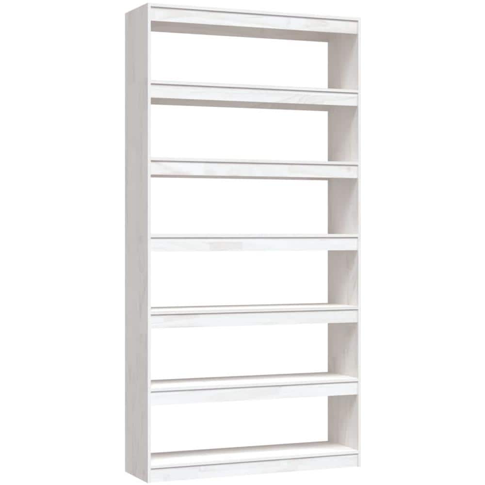 Libreria / divisorio Bianco 100x30x200 Cm Legno Massello Di Pino - Foto 2