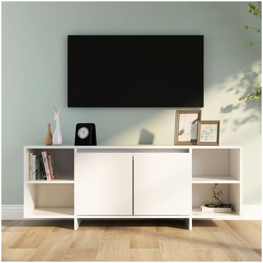 Mobile Porta TV Bianco 130x35x50 cm in Truciolato - Foto 1