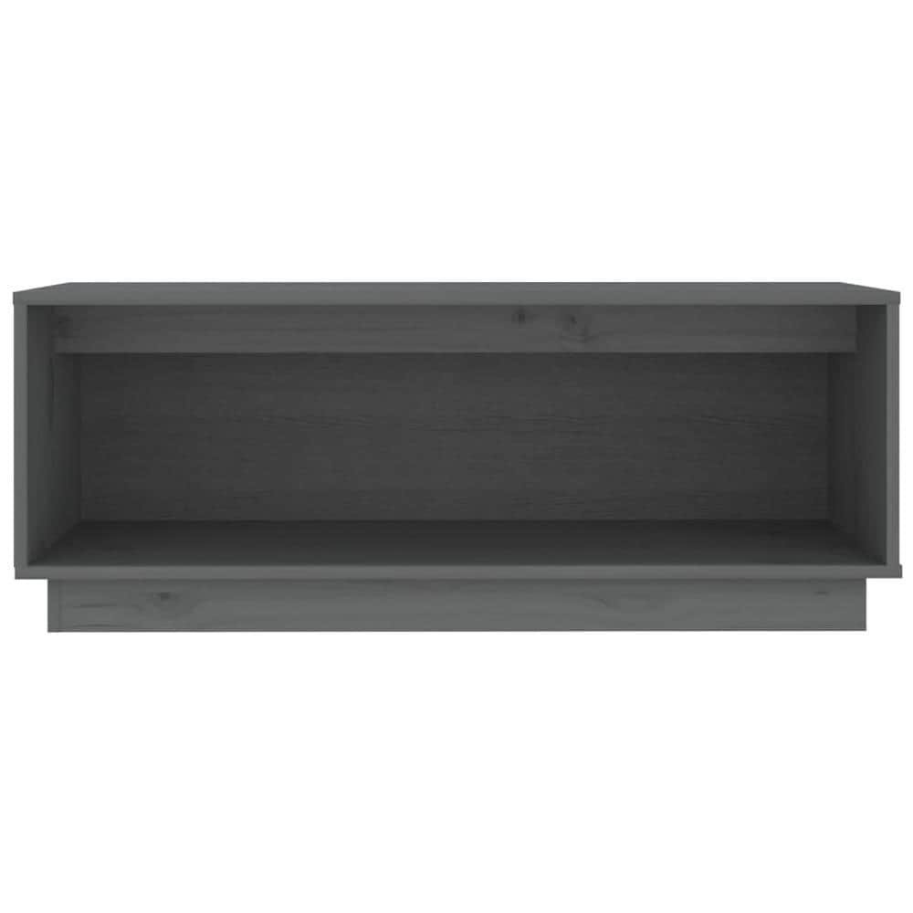 Mobile Porta Tv Grigio 90x35x35 Cm In Legno Massello Di Pino - Foto 8