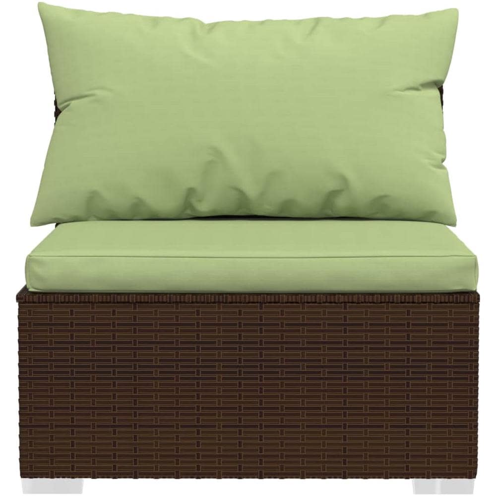 Set Divani Da Giardino 8 Pz Con Cuscini In Polyrattan Marrone - Foto 2