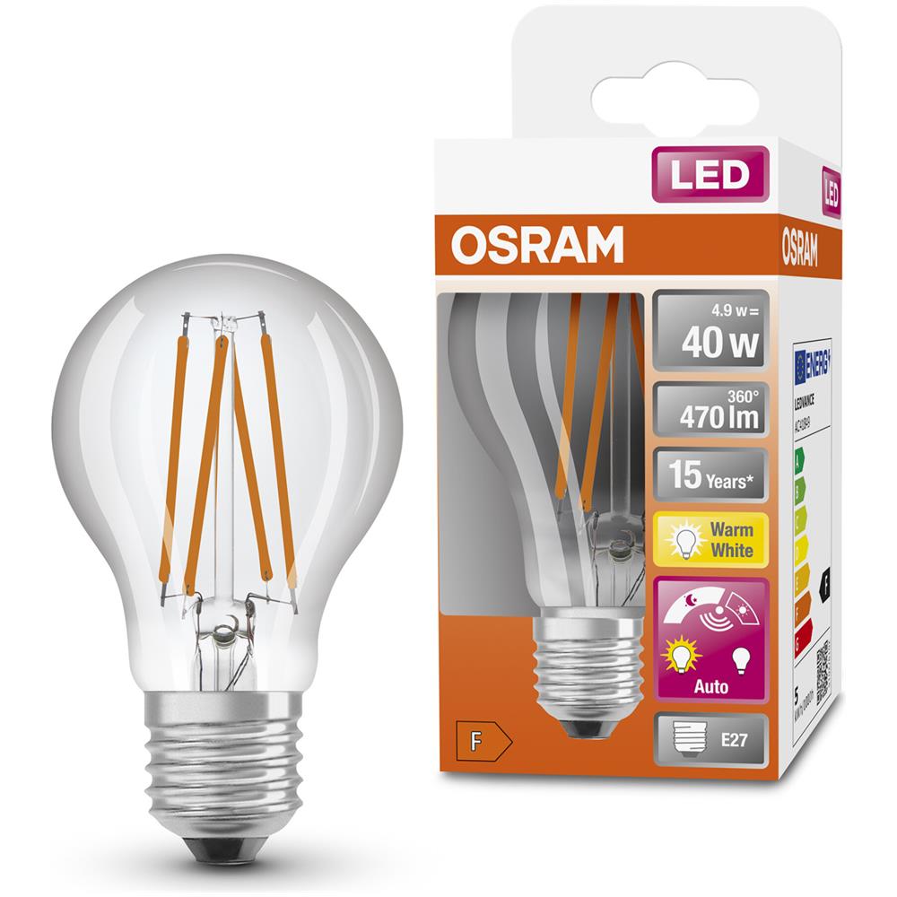Lampada Led Star+ Con Sensore Di Luce Diurna, E27-base Ottica Del Filamento, bianco Caldo (2700k), 470 Lumen, Sostituzione Delle Lampade 40w, Non Dimmerabile, 1-confezione - Foto 6