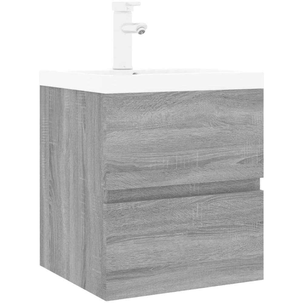 Mobile Bagno E Lavabo Integrato Grigio Sonoma Legno Multistrato - Foto 2