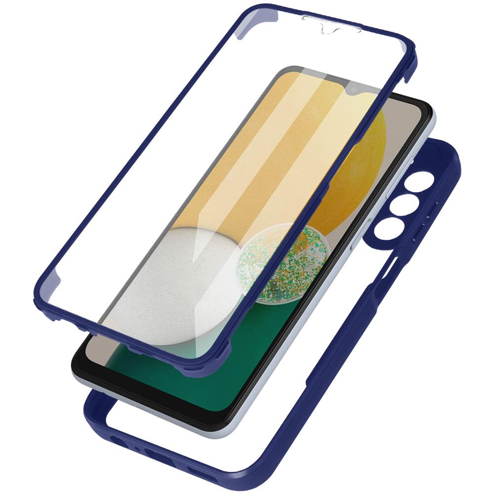 Cover Samsung Galaxy A13 5g / A04s Retro Plexiglass Fronte Polimero Bordo Blu - Foto 1