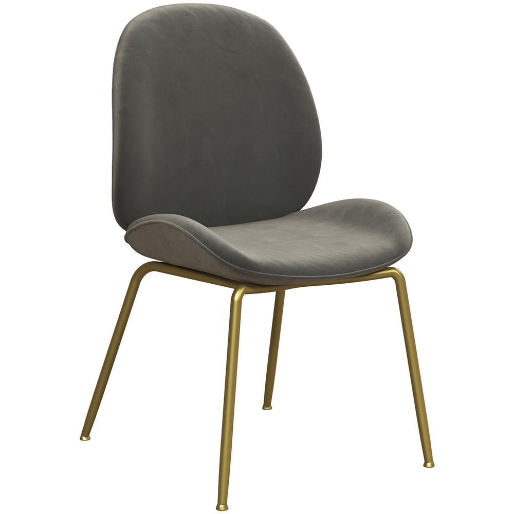 Astor Sedia Da Pranzo Imbottita In Velluto Grigio - Foto 1