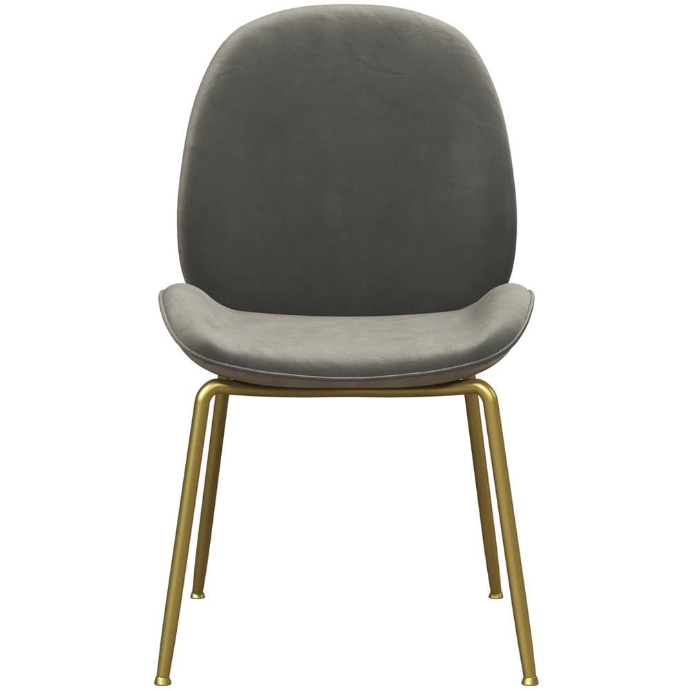 Astor Sedia Da Pranzo Imbottita In Velluto Grigio - Foto 2