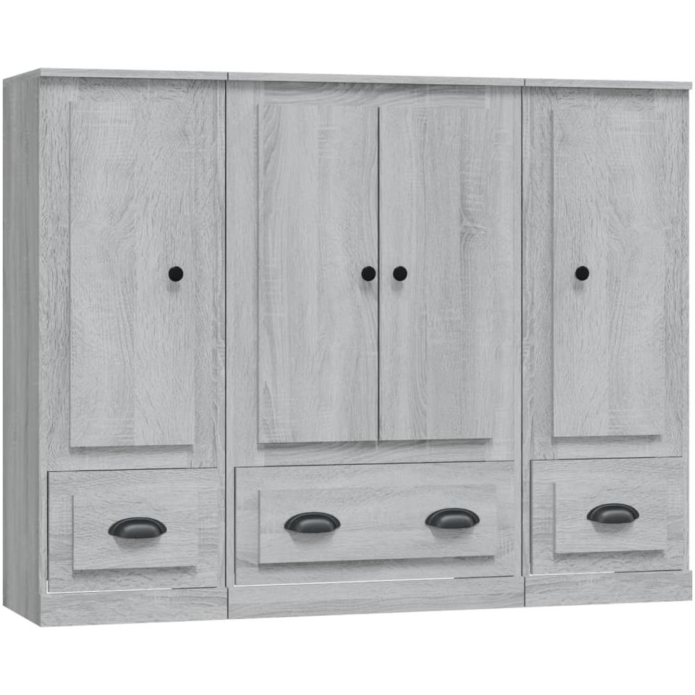 Credenze 3 Pz Grigio Sonoma In Legno Multistrato - Foto 2