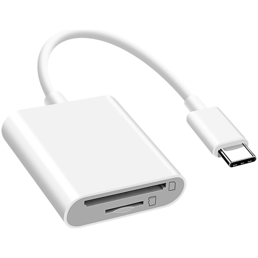 Lettore Di Schede Universale Per Micro-sd / Sd / Tf, Adattatore Usb-c, Bianco - Foto 1