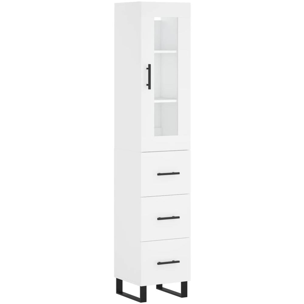 Credenza Bianca 34,5x34x180 Cm In Legno Multistrato - Foto 2