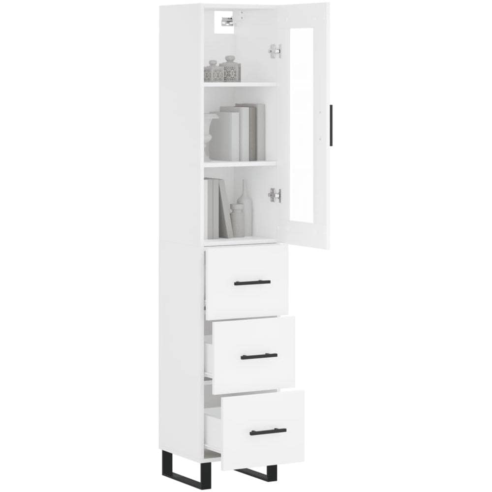Credenza Bianca 34,5x34x180 Cm In Legno Multistrato - Foto 3