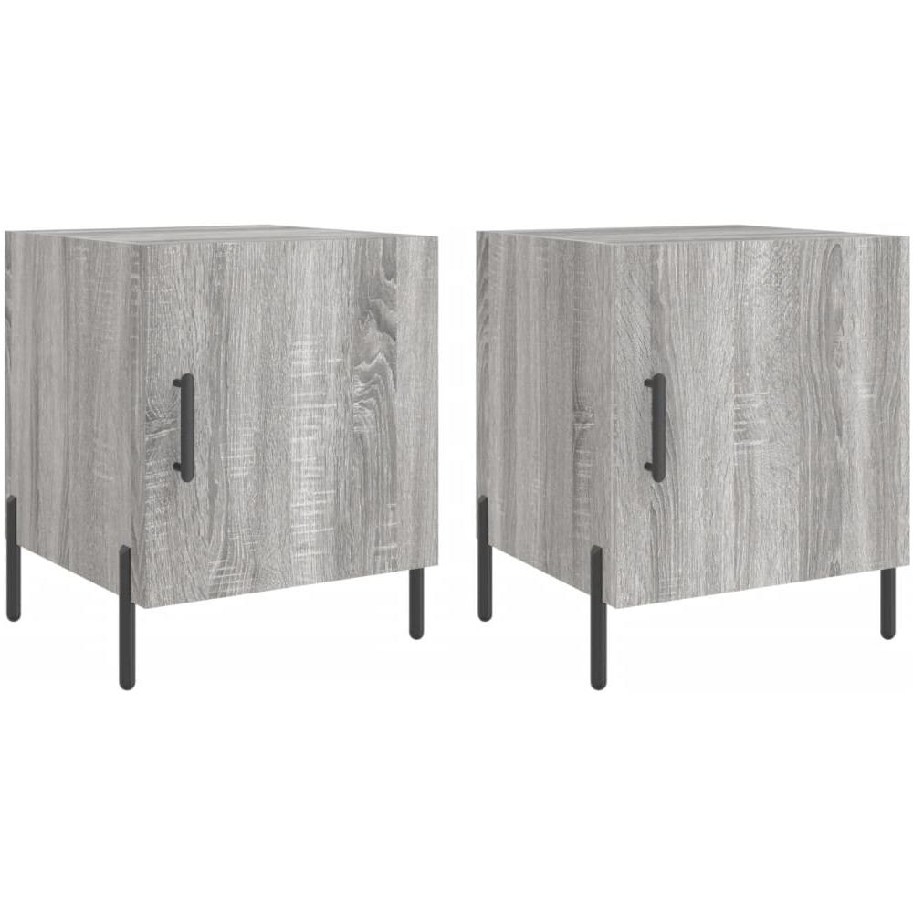 Comodini 2 Pz Grigio Sonoma 40x40x50 Cm In Legno Multistrato - Foto 2