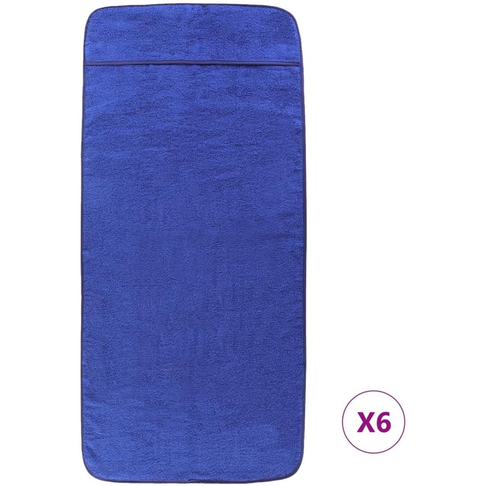 Asciugamani Da Spiaggia 6pz Blu Reale 60x135 Cm Tessuto 400 Gsm - Foto 3