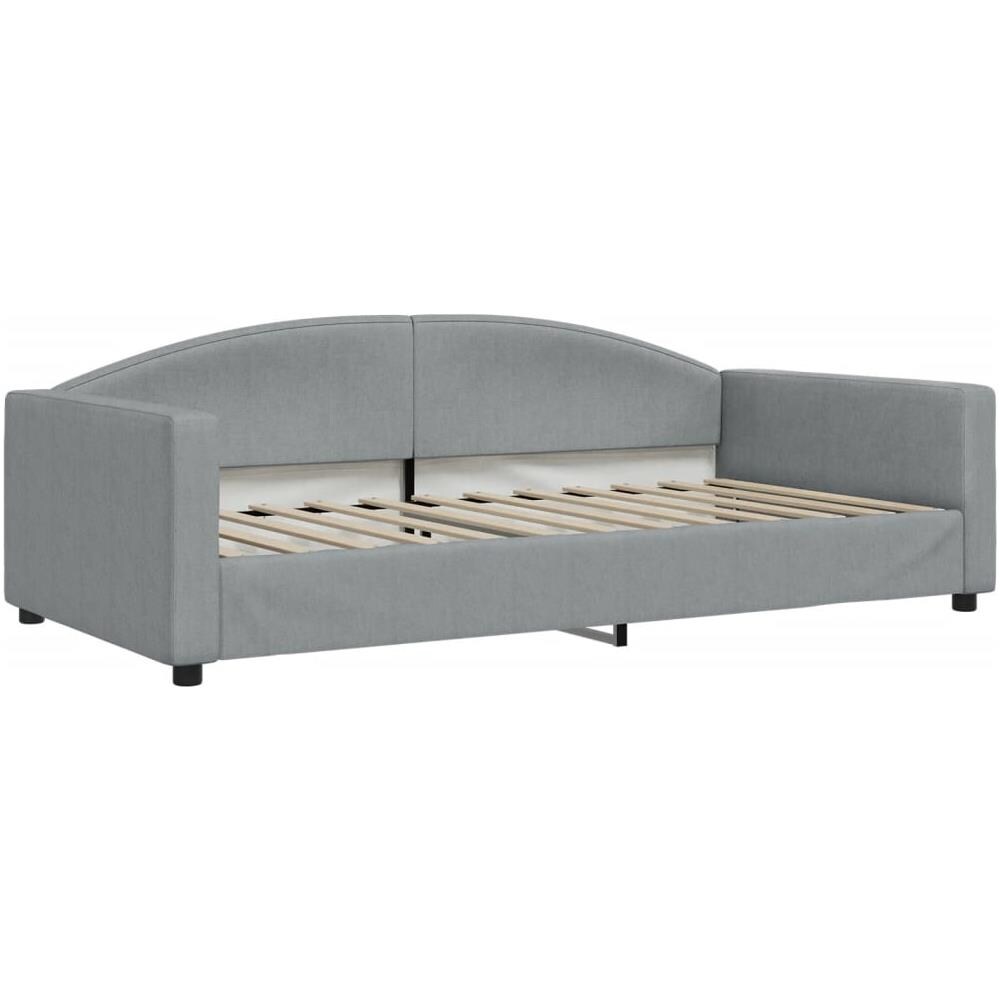 Letto Da Giorno Grigio Chiaro 100x200 Cm In Tessuto - Foto 1