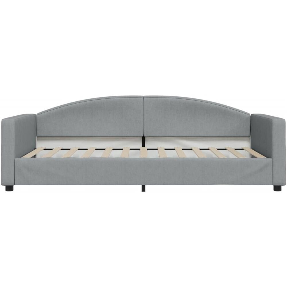 Letto Da Giorno Grigio Chiaro 100x200 Cm In Tessuto - Foto 2