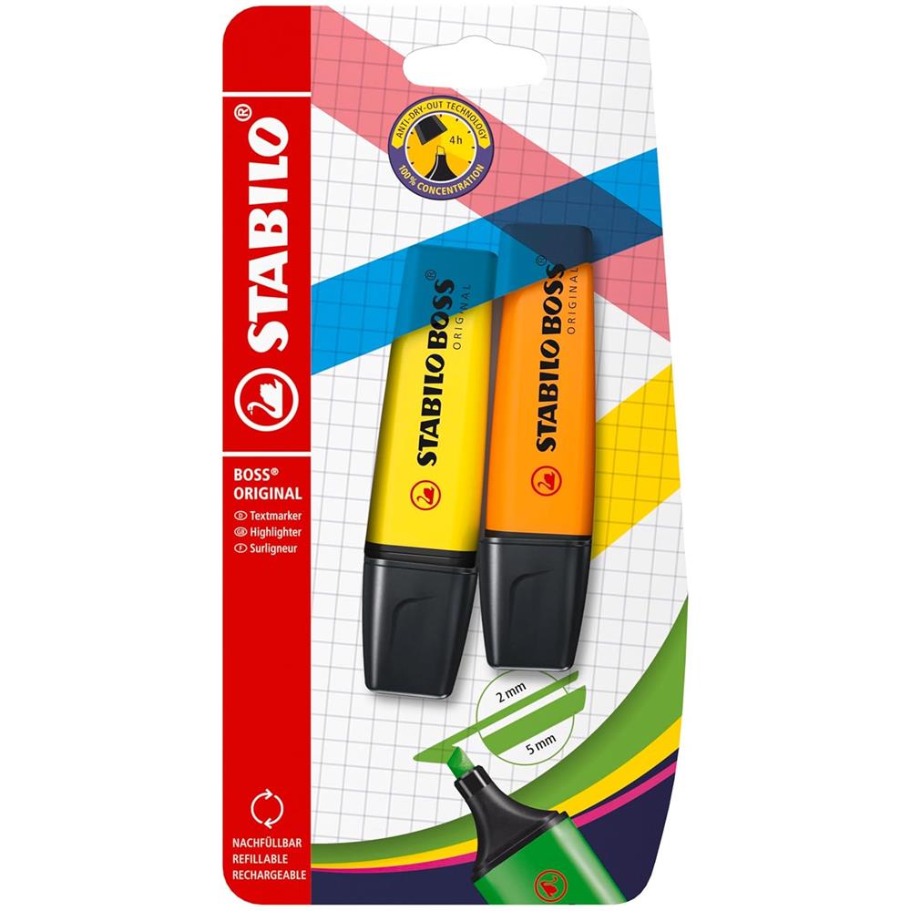 BOSS ORIGINAL - Evidenziatore - Pack da 2 - Giallo /Arancio - Foto 1