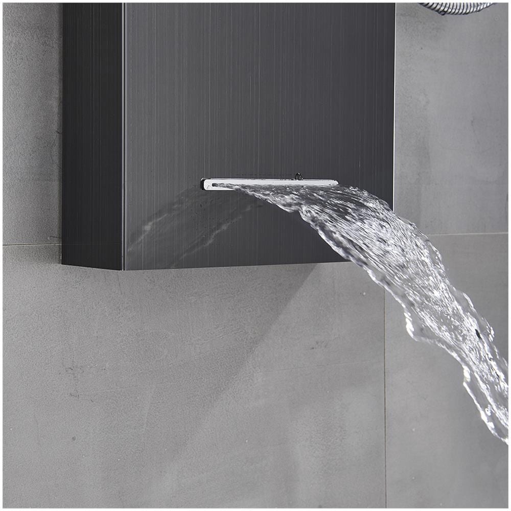 Pannello doccia, Blackswan, tipo M8013.1, modello nero con bocca a cascata, display digitale, LED e funzioni SPA, dimensioni 114 cm - Foto 4