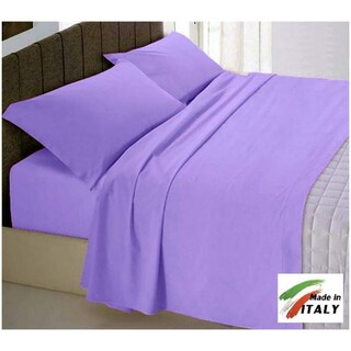 Completo Lenzuola 100% Cotone Per Letto Una Piazza E Mezza, Colore Panna, Ipoallergenico