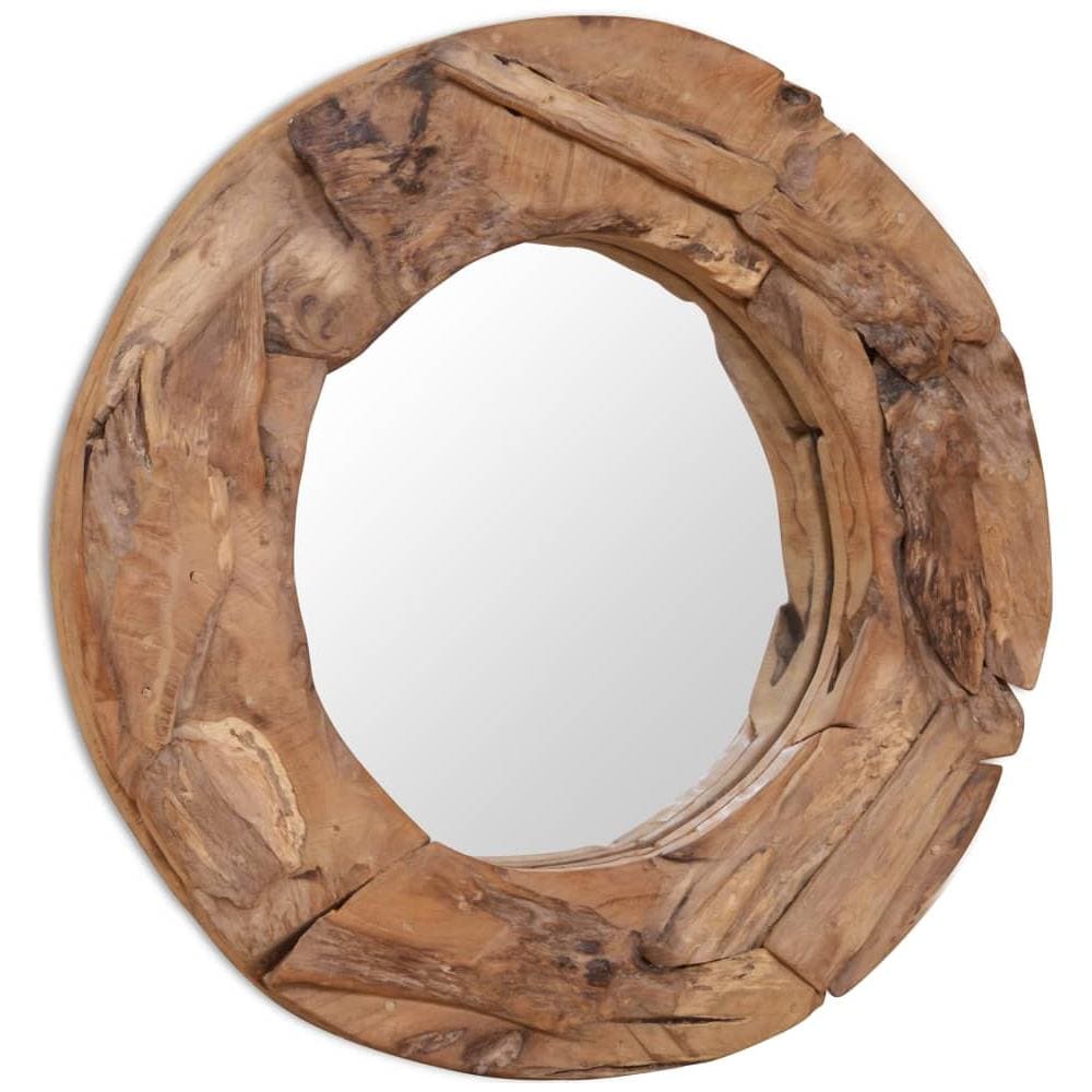 Specchio Decorativo In Legno Di Teak 60 Cm Rotondo - Foto 2