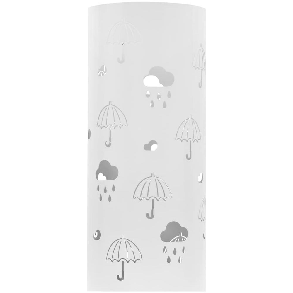 Porta Ombrelli Con Motivi A Ombrelli In Acciaio Bianco - Foto 2