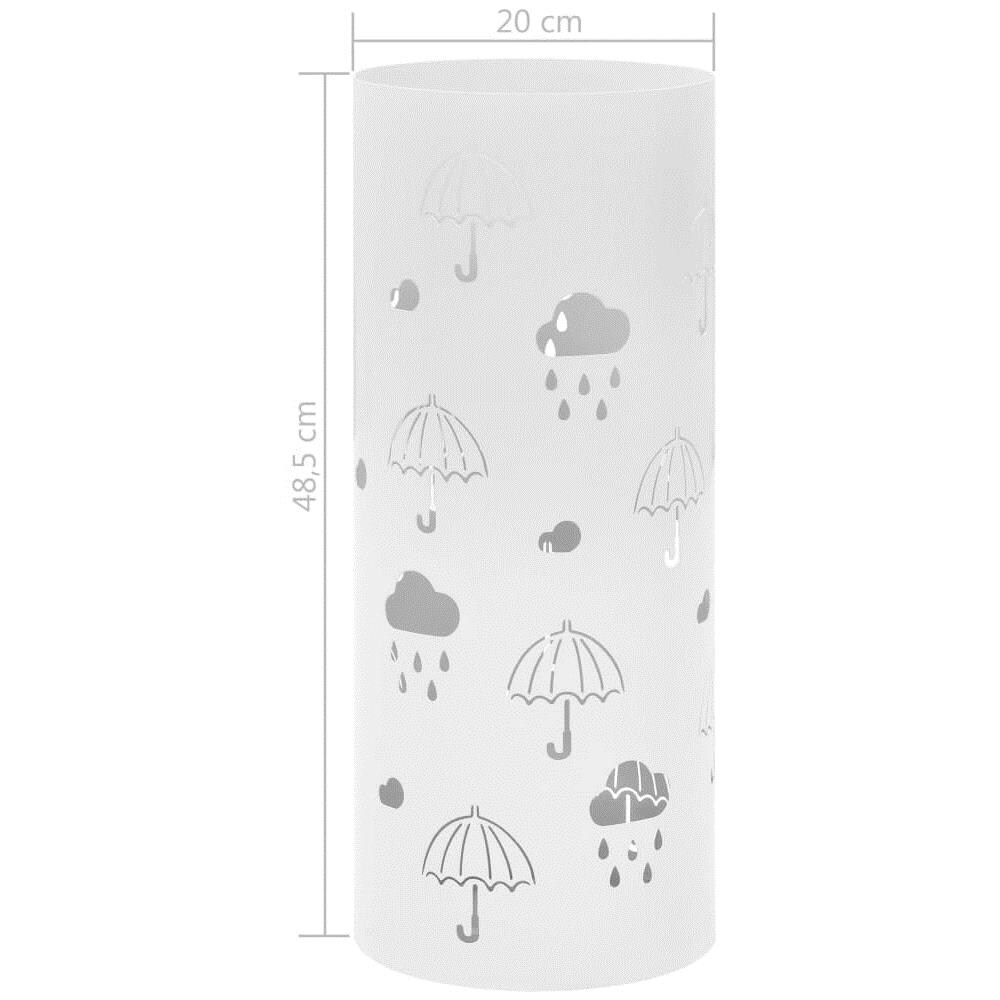 Porta Ombrelli Con Motivi A Ombrelli In Acciaio Bianco - Foto 6