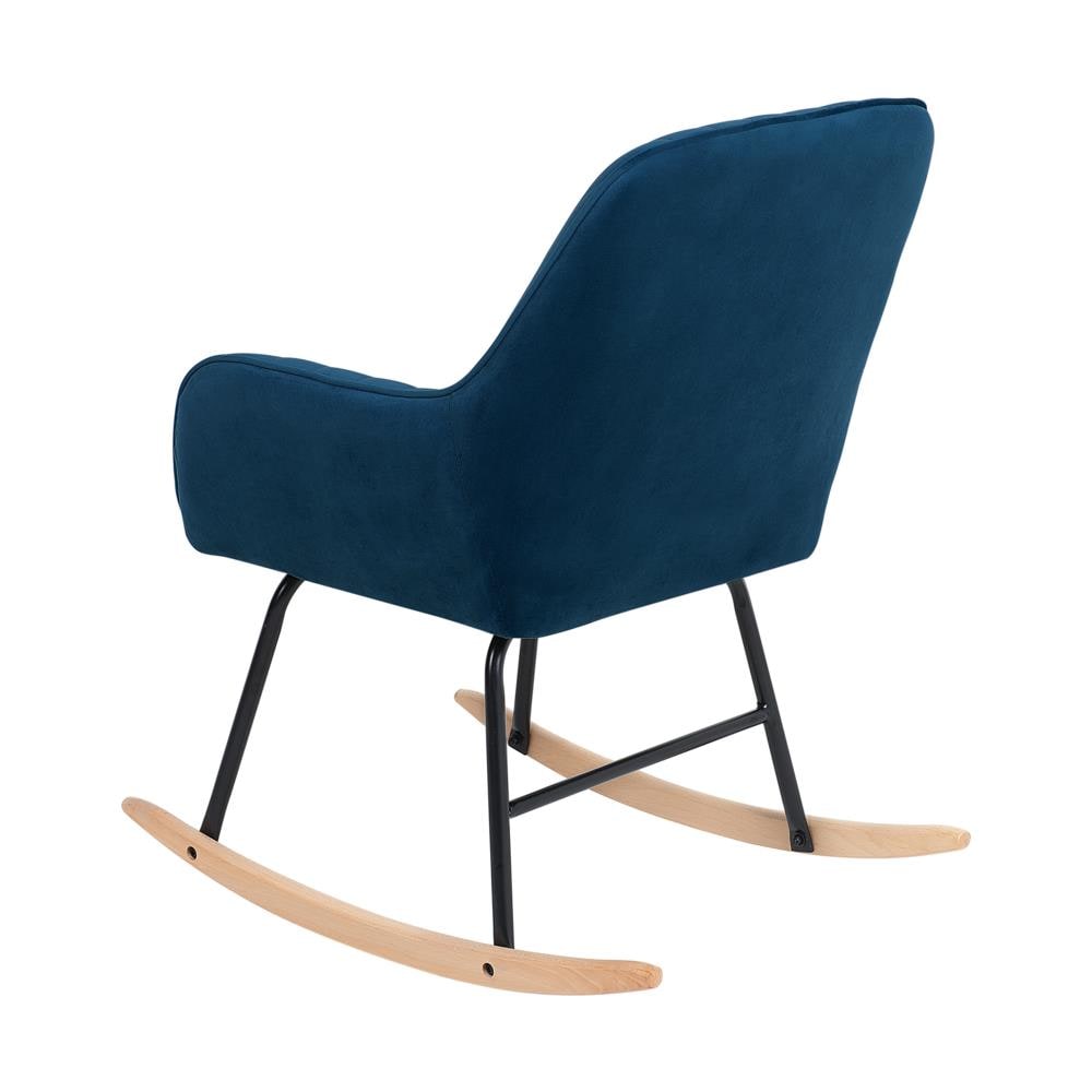 Sedia A Dondolo In Velluto Blu Cobalto Liarum - Foto 2