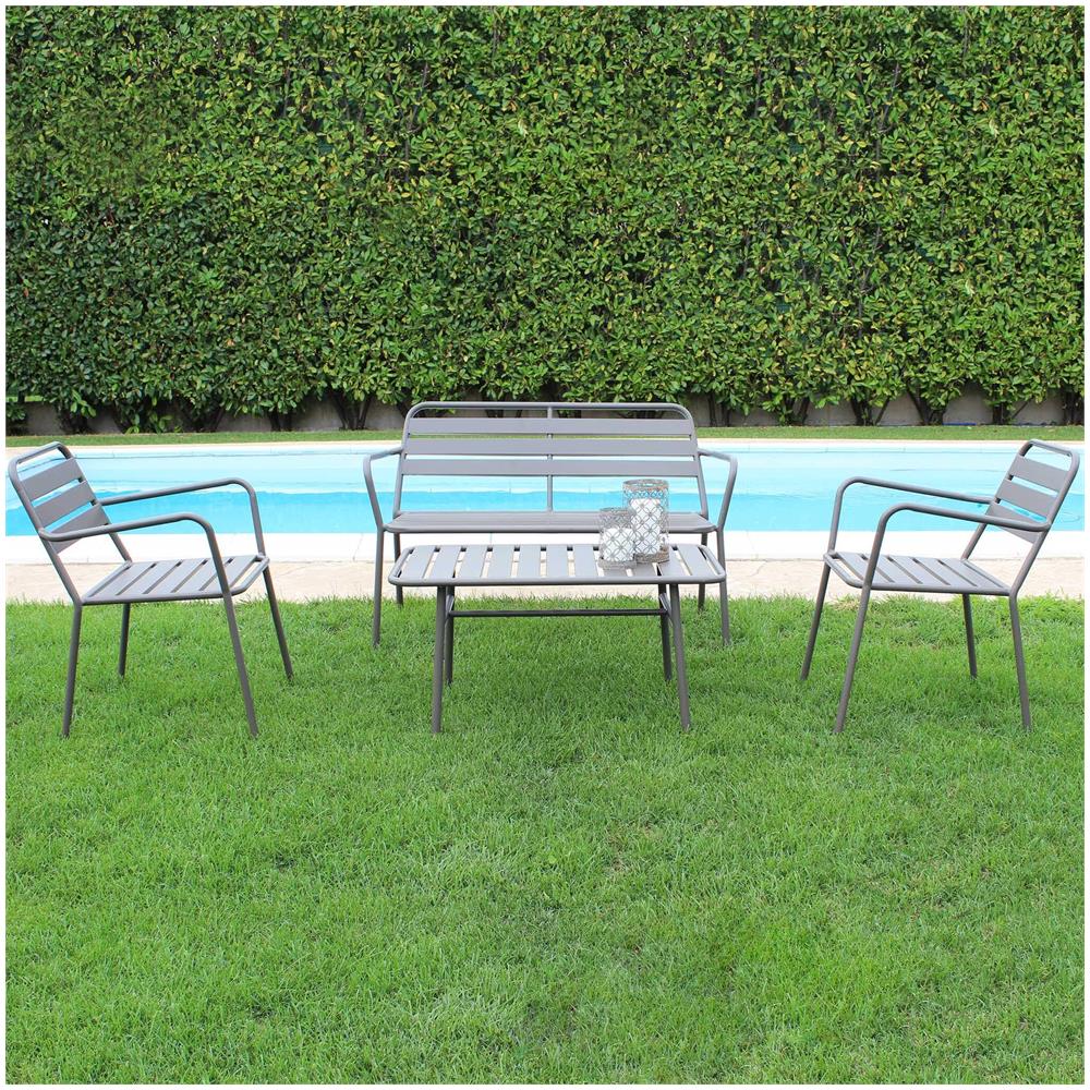 Romanus - Salotto Da Giardino In Acciaio - Foto 2