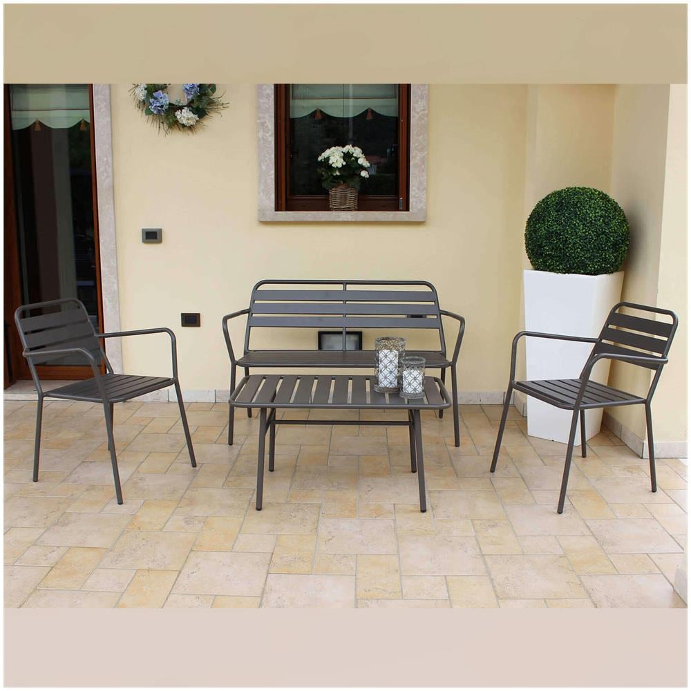 Romanus - Salotto Da Giardino In Acciaio - Foto 3