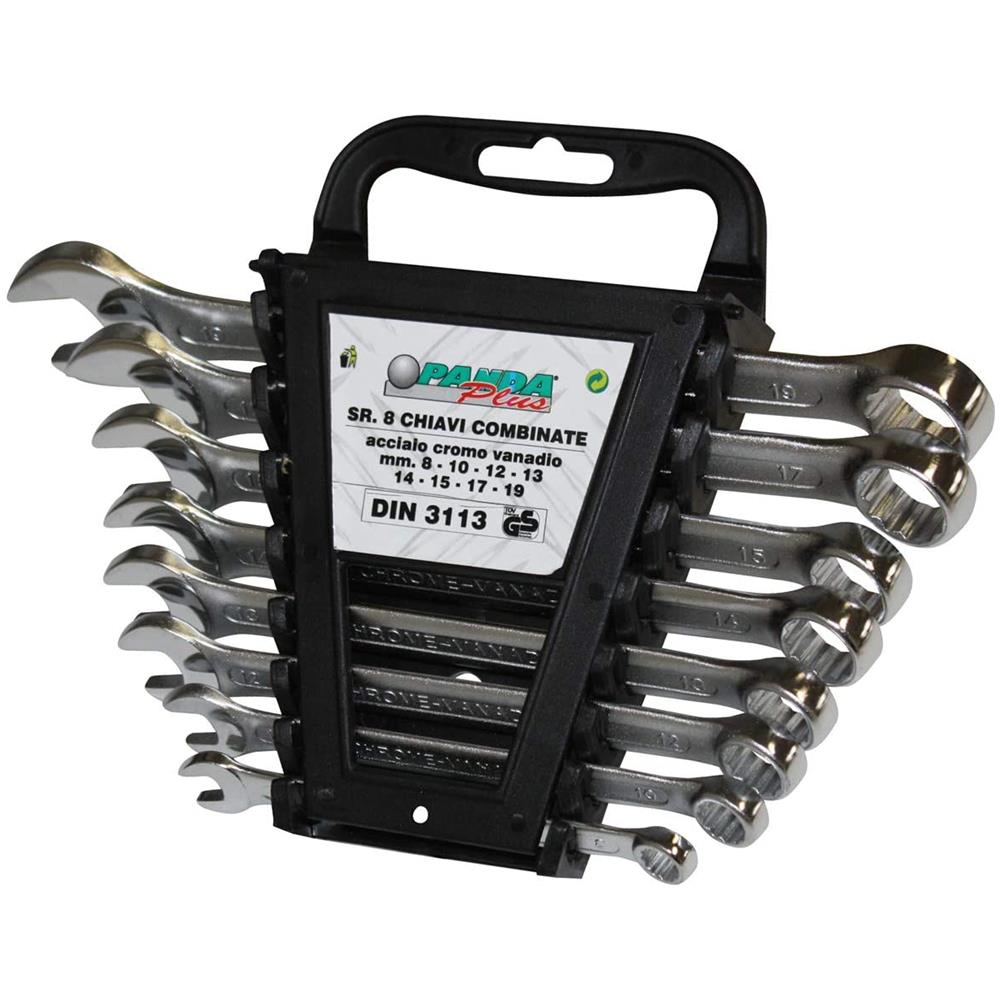 Serie 8 Chiavi Combinate Mm. 8-19 Acciaio Cromo Vanadio - Foto 1