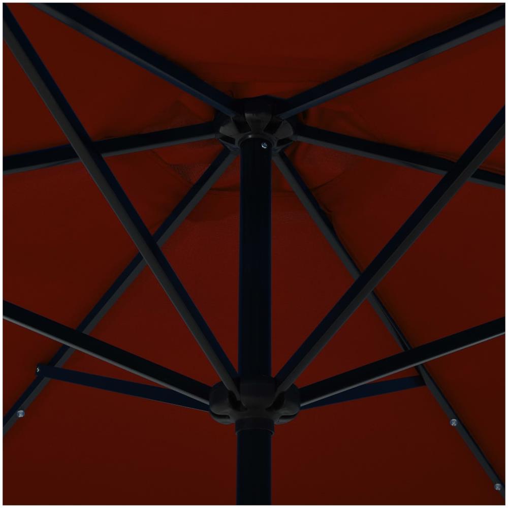 Ombrellone da Esterni con LED e Palo Acciaio 300 cm Terracotta - Foto 3