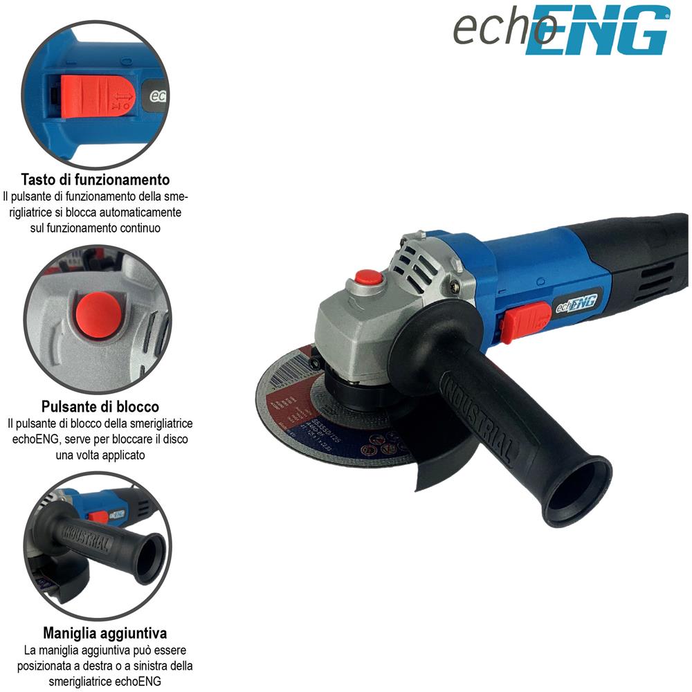 Smerigliatrice angolare con disco elettrica 125mm 840W - - UM ET SA12 - Foto 7