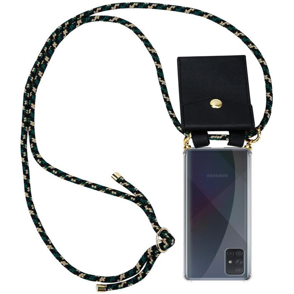 Cadorabo Catena Di Telefoni Cellulari Compatibile Con Samsung Galaxy A71 In Camouflage - Coperchio Protettivo In Silicone Con Anelli D'oro, Cinturino In Corda E Custodia Staccabile - Foto 1