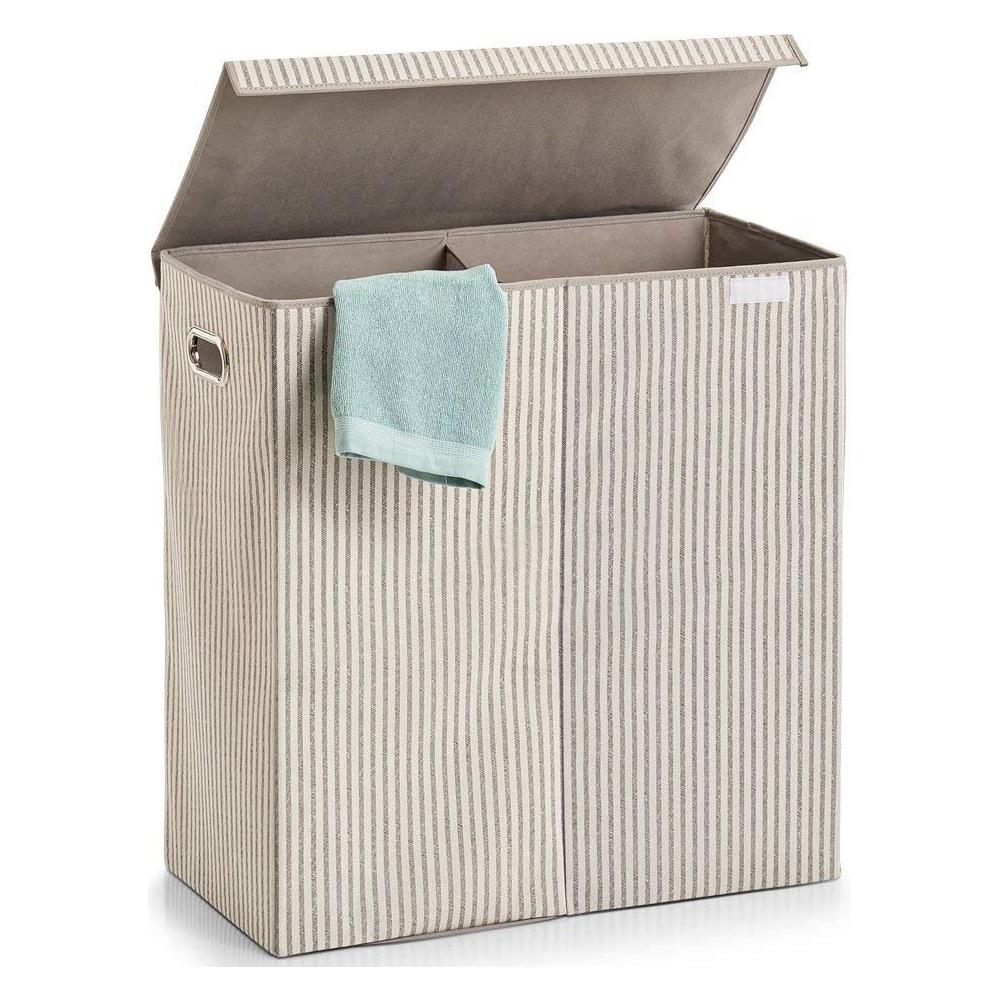 Cestino Doppio Scomparto Per Biancheria Intima Sporca, 120 Litri, 63 X 61,5 X 31 Cm - Foto 2