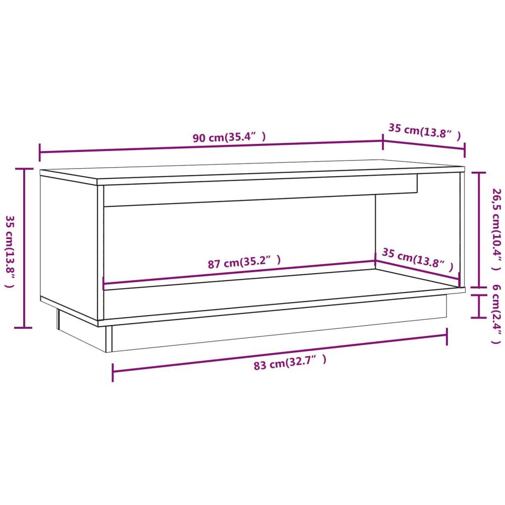 Mobile Porta Tv Miele 90x35x35 Cm In Legno Massello Di Pino - Foto 2