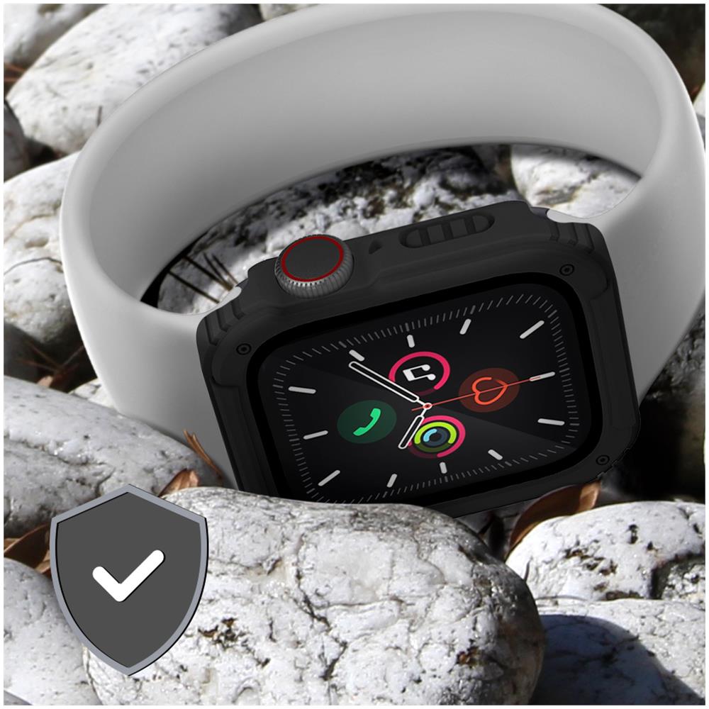 Protezione Integrale Vetro Temperato Apple Watch Series 6, 5, 4 E Se, 44 Mm Nero - Foto 5