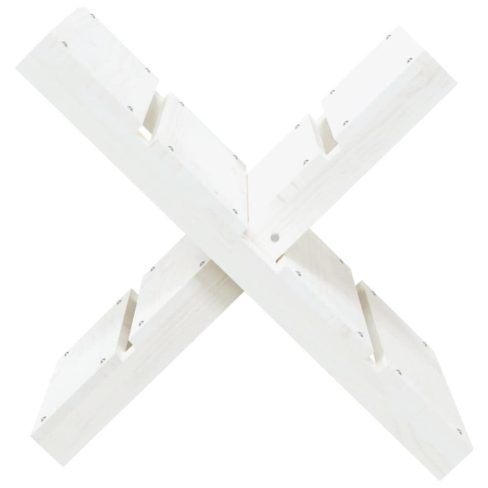 Portaceppi Bianco 47x39,5x48 cm in Legno Massello di Pino - Foto 2