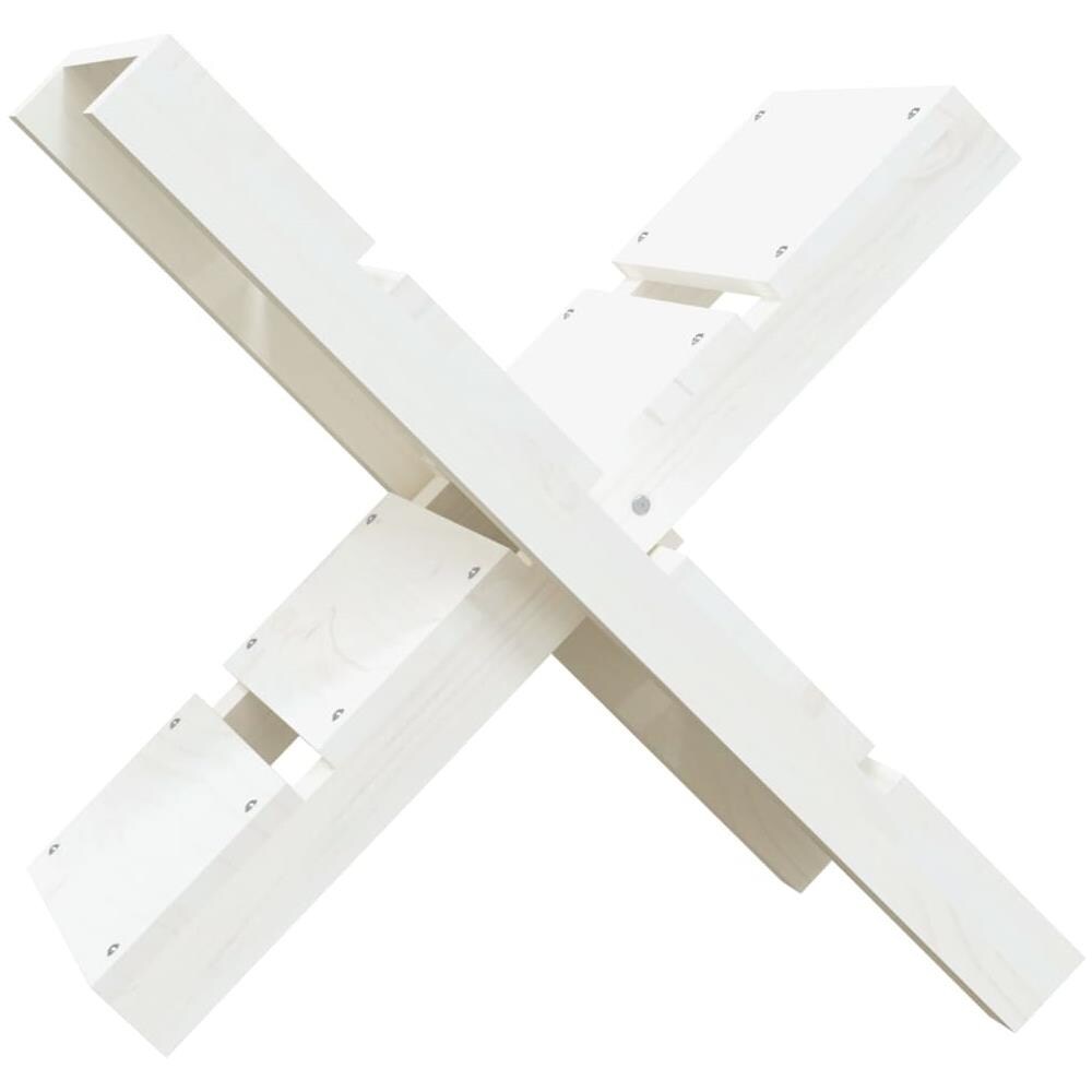 Portaceppi Bianco 47x39,5x48 cm in Legno Massello di Pino - Foto 1