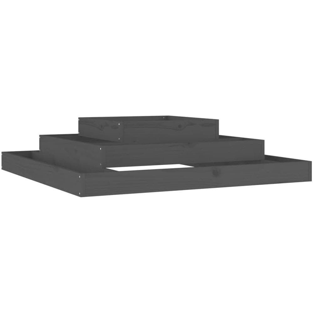 Fioriera Grigia 110x110x27 Cm In Legno Massello Di Pino - Foto 1