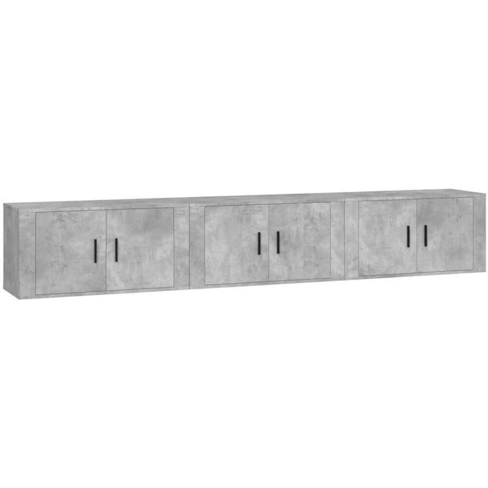 Mobili Porta Tv A Parete 3 Pz Grigio Cemento 80x34,5x40 Cm - Foto 2