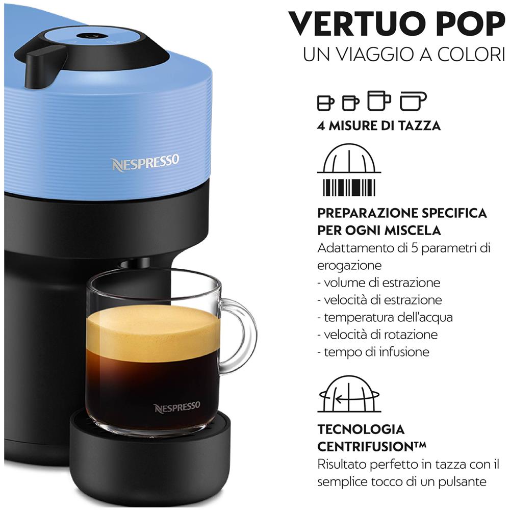 Macchina da Caffè Espresso Semi automatica Nespresso Serbatoio 0.56 Lt. Potenza 1260 Watt Colore Nero /Blu - Foto 2