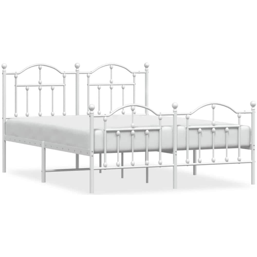 Giroletto Con Testiera E Pediera Metallo Bianco 140x190 Cm - Foto 2