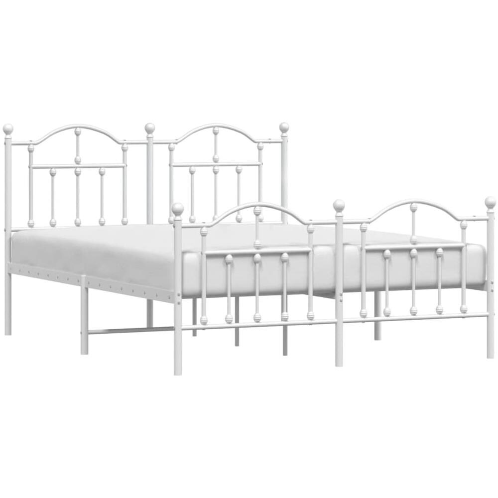 Giroletto Con Testiera E Pediera Metallo Bianco 140x190 Cm - Foto 3