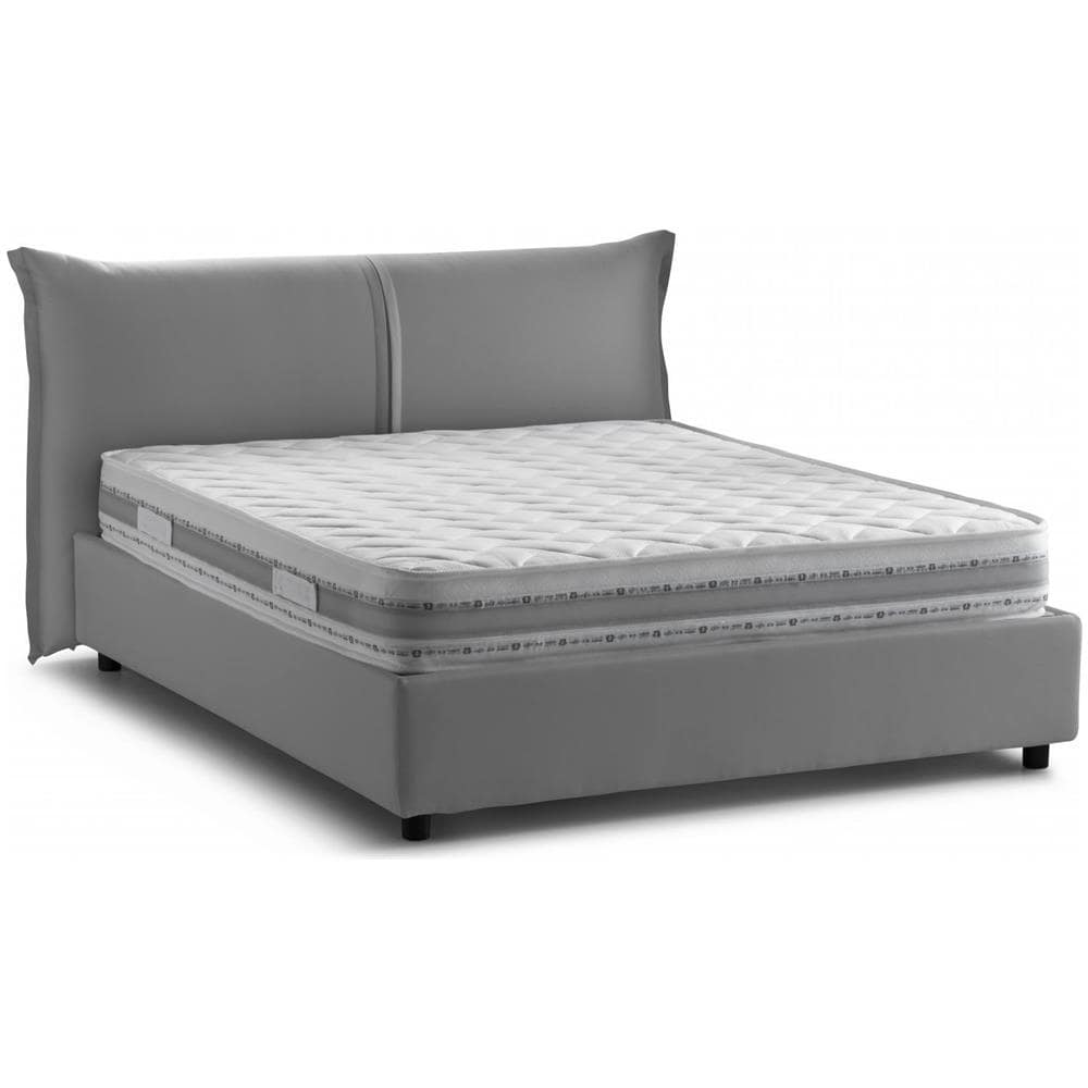 Letto Matrimoniale Cloide, Letto Contenitore Con Rivestimento In Tessuto, 100% Made In Italy, Apertura Frontale, Con Materasso Cm 160x200 Incluso, Grigio - Foto 2