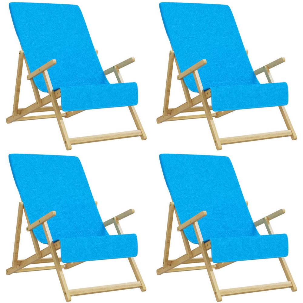 Asciugamani Da Spiaggia 4 Pz Turchese 60x135 Cm Tessuto 400 Gsm - Foto 2