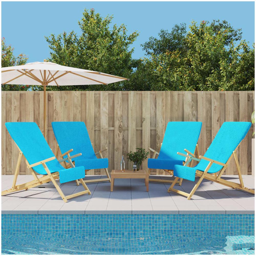 Asciugamani Da Spiaggia 4 Pz Turchese 60x135 Cm Tessuto 400 Gsm - Foto 1