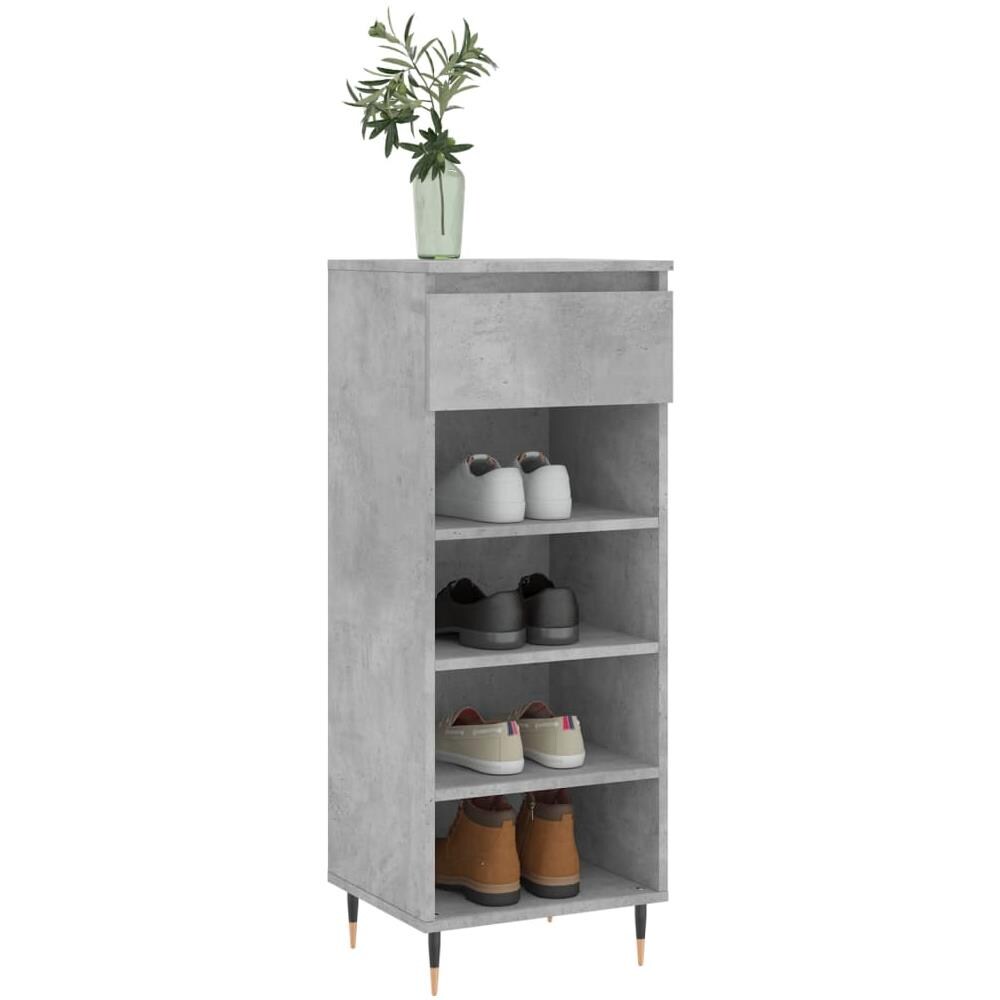 Scarpiera Grigio Cemento 40x36x105 Cm In Legno Multistrato - Foto 2