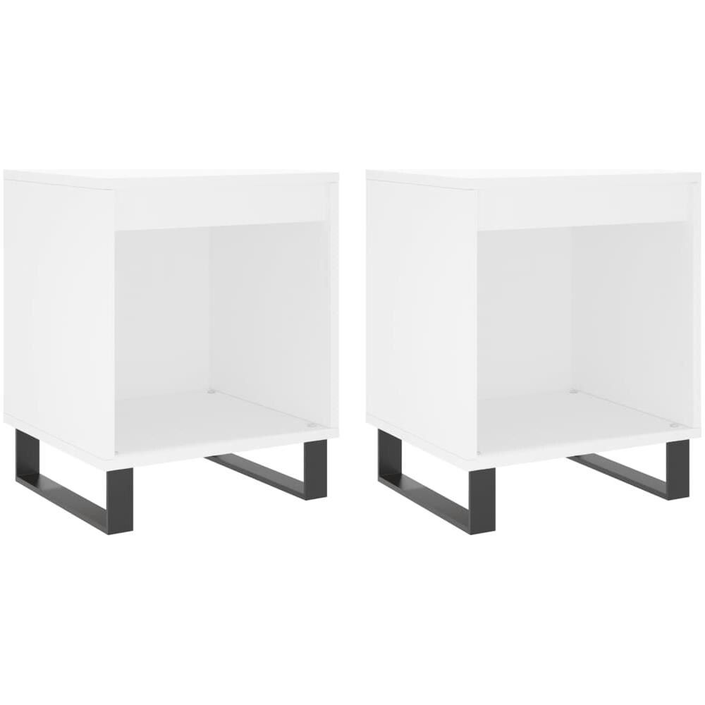 Comodini 2pz Bianchi 40x35x50 Cm In Legno Multistrato - Foto 2