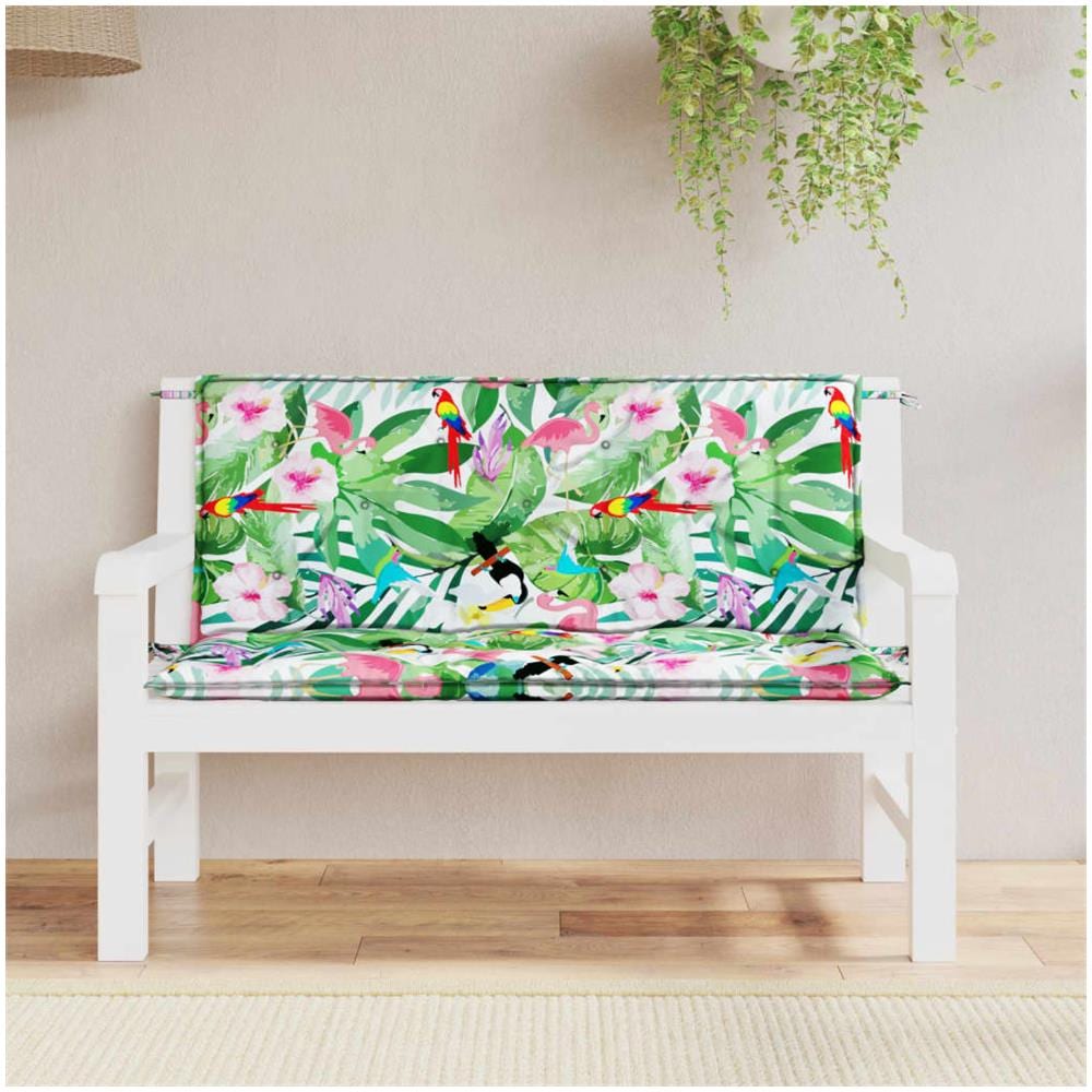 Cuscini Panca Da Giardino 2pz Multicolore 120x50x7cm In Tessuto - Foto 1