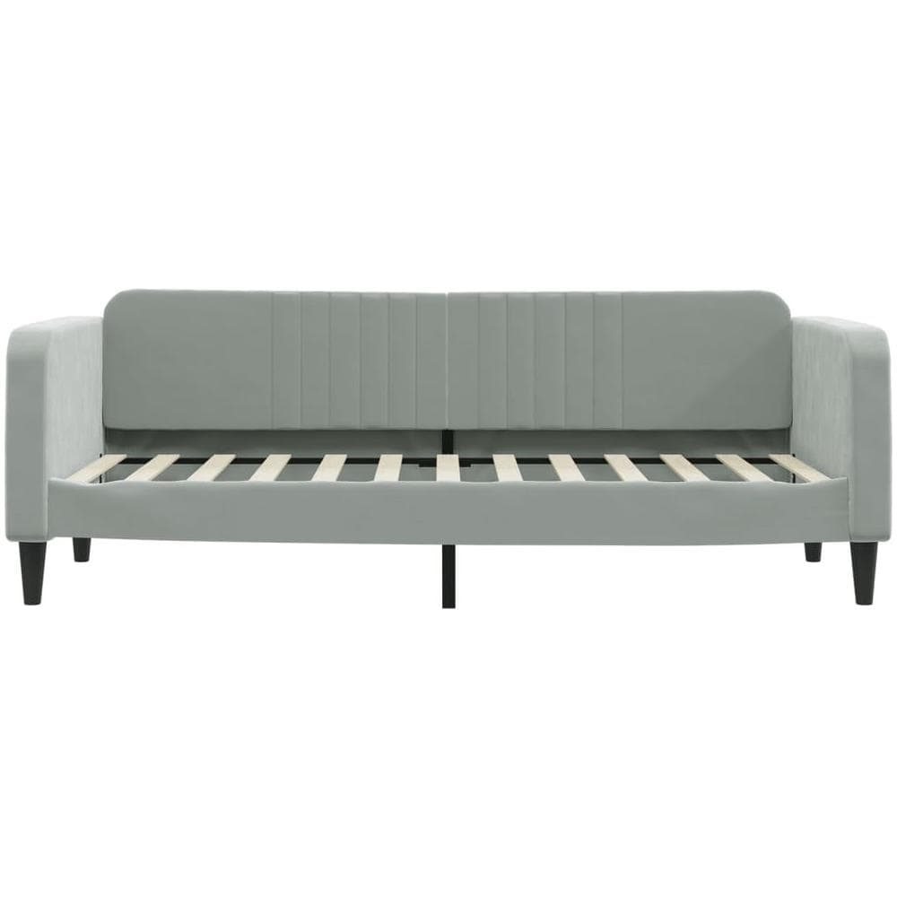 Letto Da Giorno Grigio Chiaro 80x200 Cm In Velluto - Foto 2