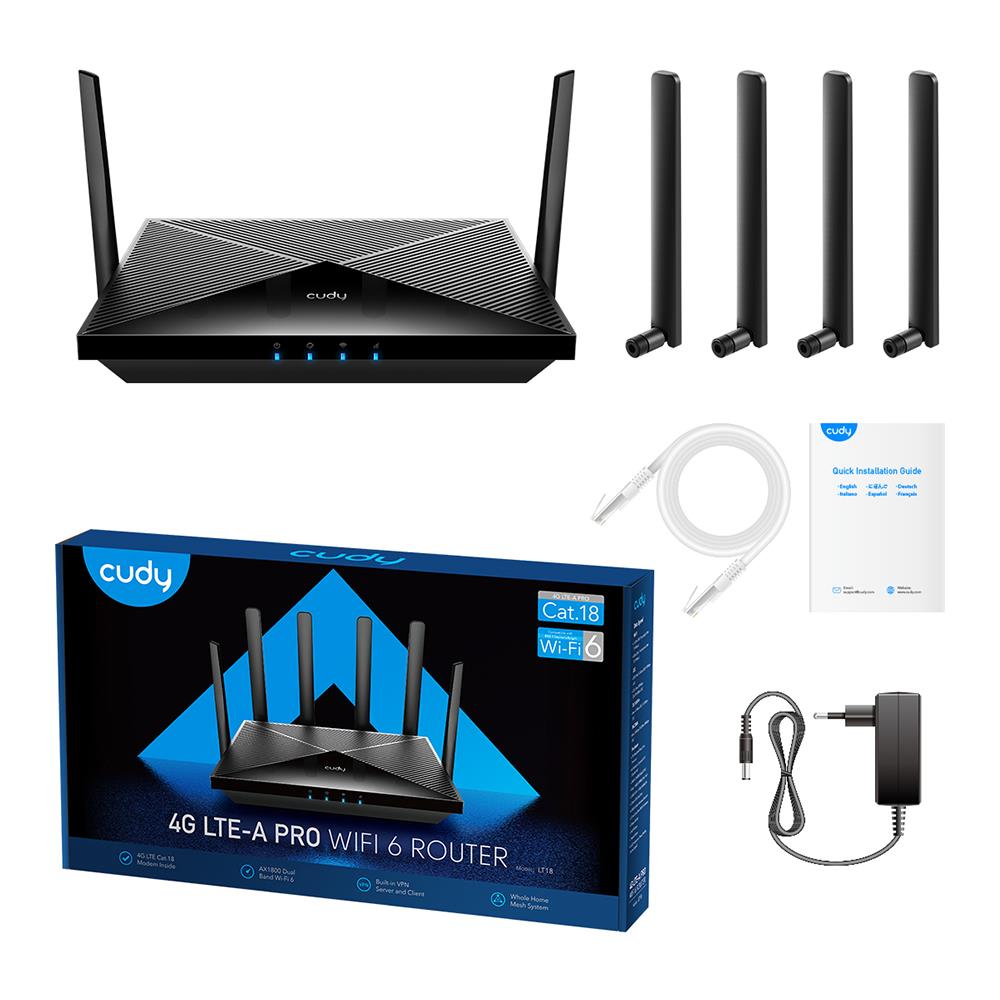 LT18 router wireless Gigabit Ethernet Dual-band (2.4 GHz / 5 GHz) 4G Nero - Foto 5