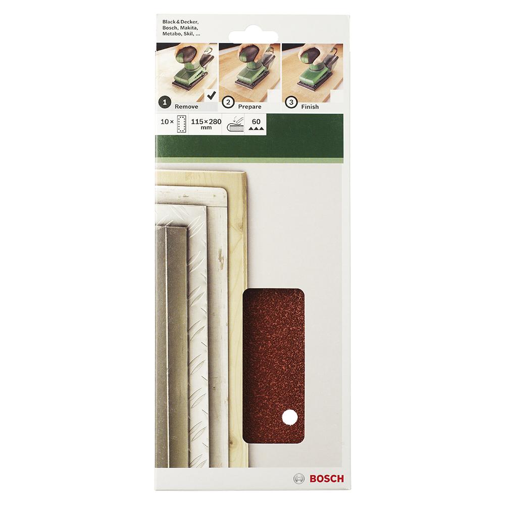 10 Fogli Abrasivi Per Levigatrice Orbitale 115x280mm 14fori G40 - Foto 2