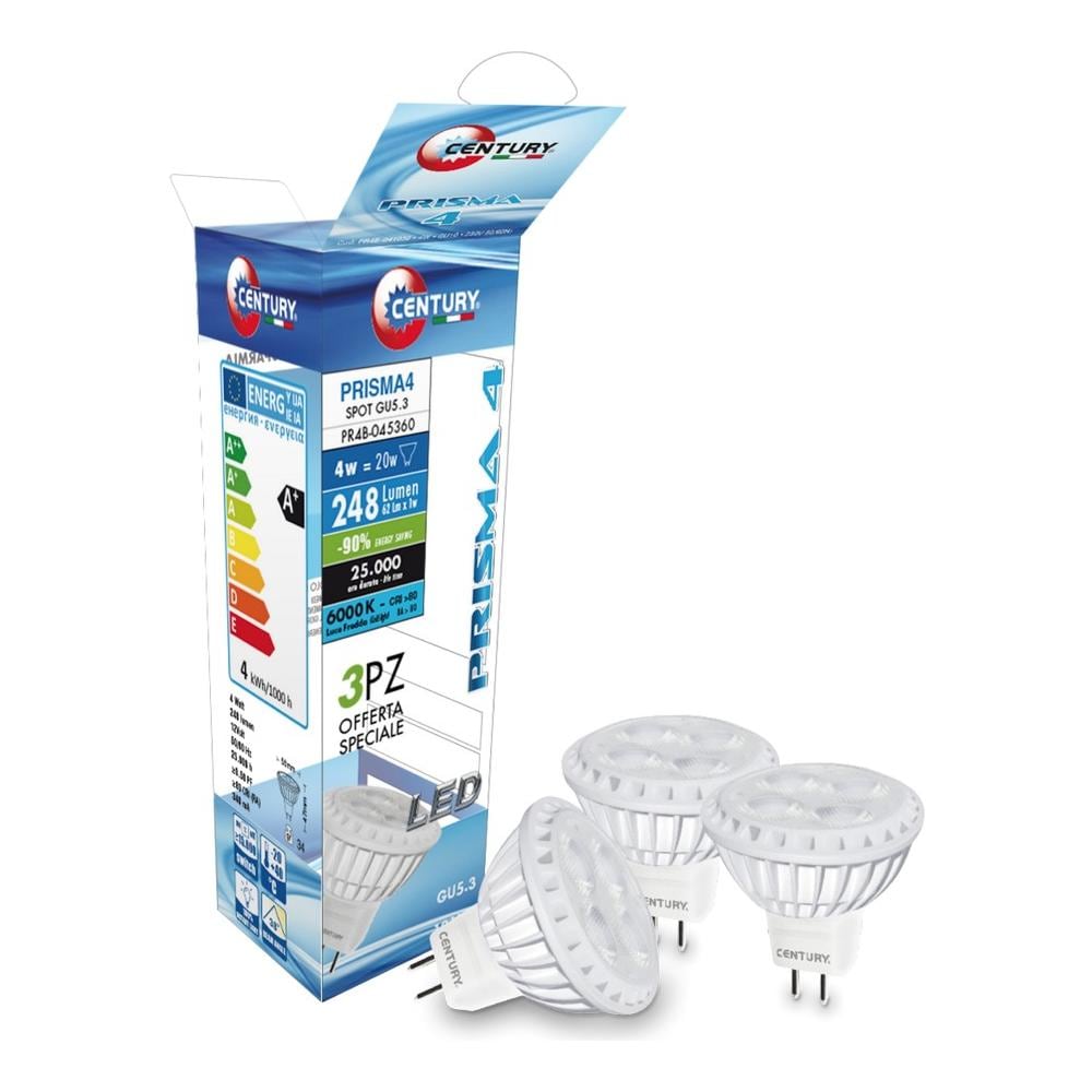 Tris Di Led Per Spot, 4w Gu5.3, 248 Lm, A+ Luce Calda - Foto 1